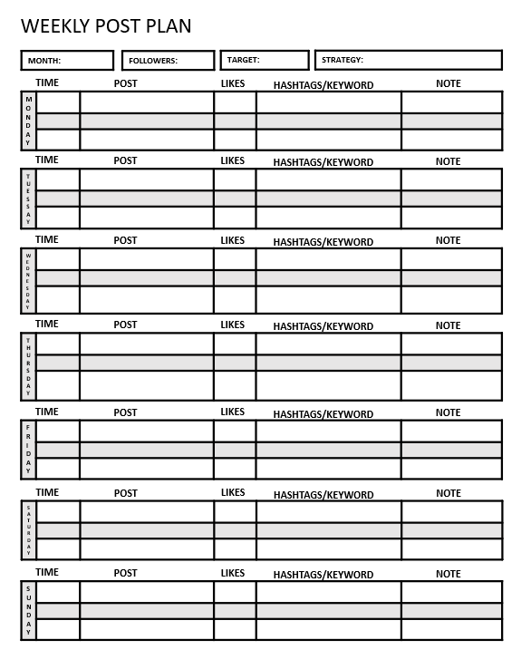 Social Media Planner Template 